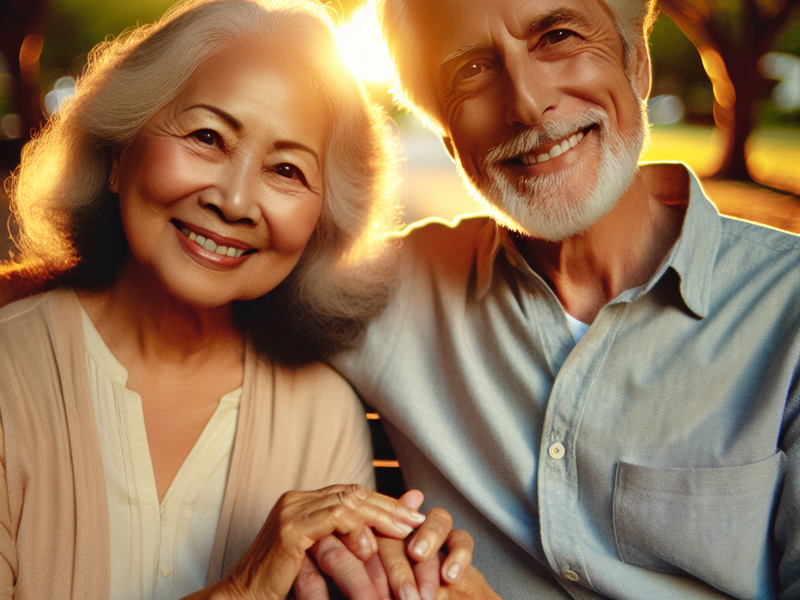 Casal idoso desfrutando de um momento tranquilo